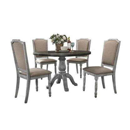 Iris Weathered White Wood 5-Pc Dining Set