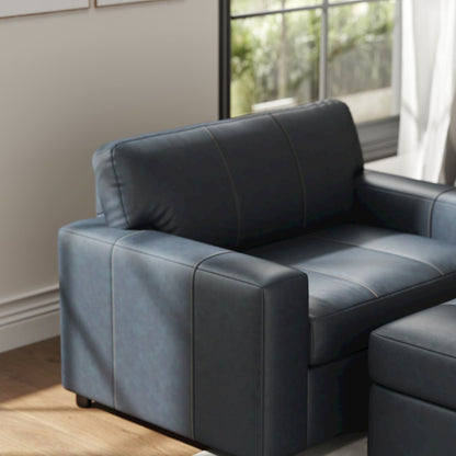 Sakan Leather Upholstered 2-Piece Living Room Set, Cutler Chair and Ottoman