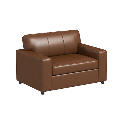 Sakan Leather Upholstered Cutler Lounge Chair, Caramel