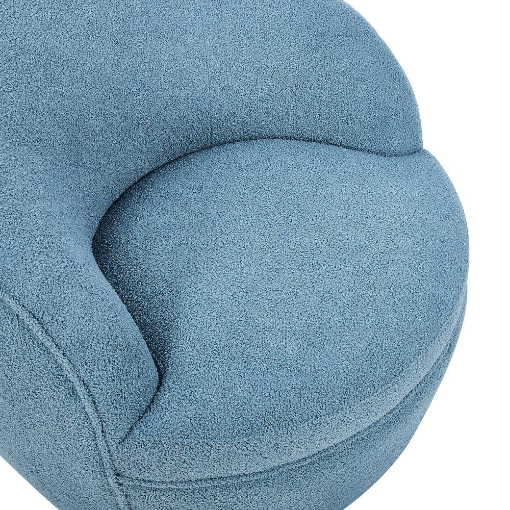 Galleria 360 Swivel Teddy Sherpa Barrel Chair, Blue