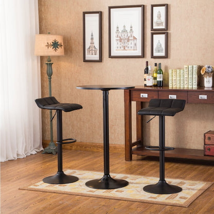 Belham Swivel Black Bonded Leather Adjustable Bar Stool, Set of 2