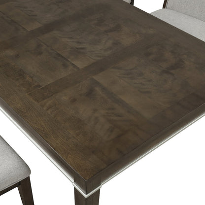 Aberll Wood Dining Room Set, Table with 4 Side Chairs, Gray