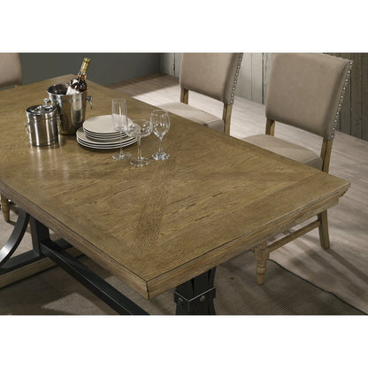 Birmingham 7-Pc Driftwood Table with Nail Head Chairs Counter Height Dining Set