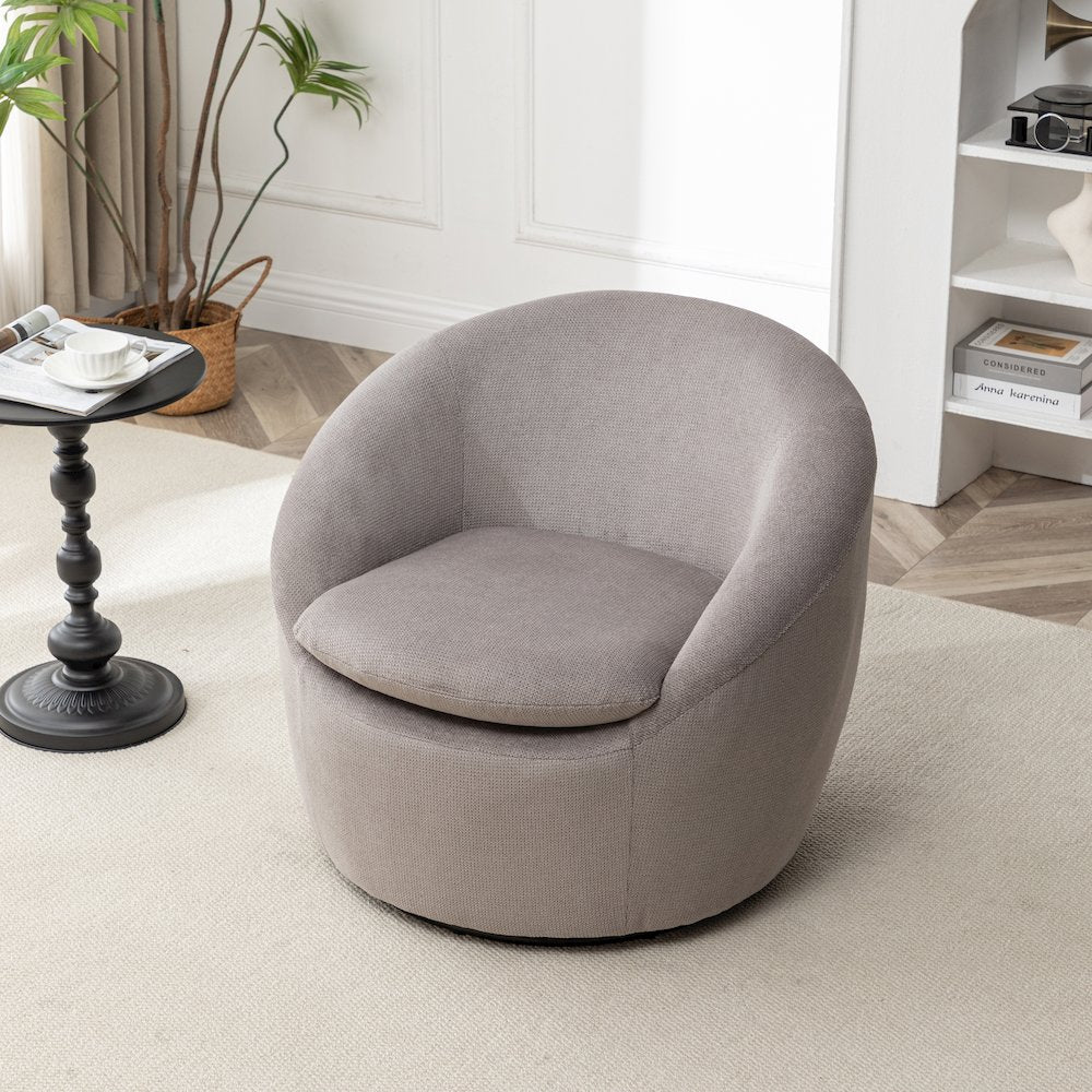 Winnie Modern Barrel Chair, 360° Swivel