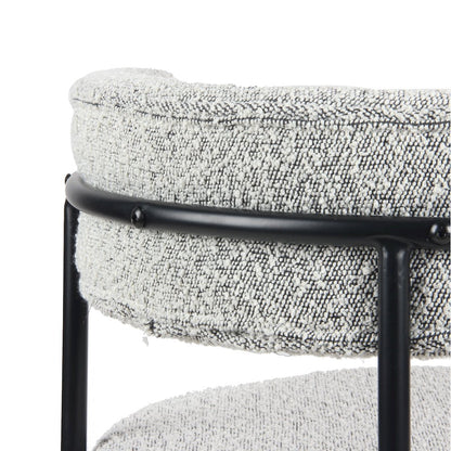 Durban 5-Pc Round Dining Set, Trestle Dining Table with 4 Boucle Chairs