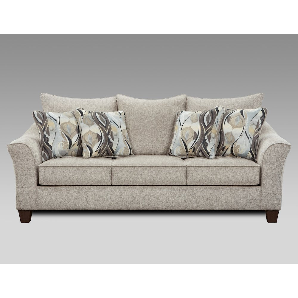 Camero Platinum Fabric Pillowback Sofa and Loveseat Set