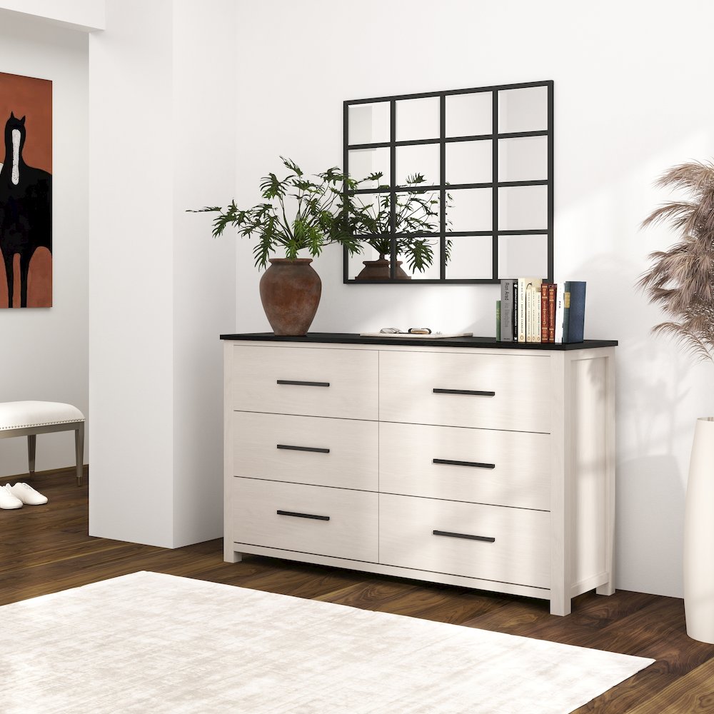 Realynn 6-Drawer Bedroom Dresser, Off-White Finish
