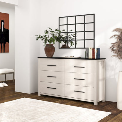 Realynn 6-Drawer Bedroom Dresser, Off-White Finish