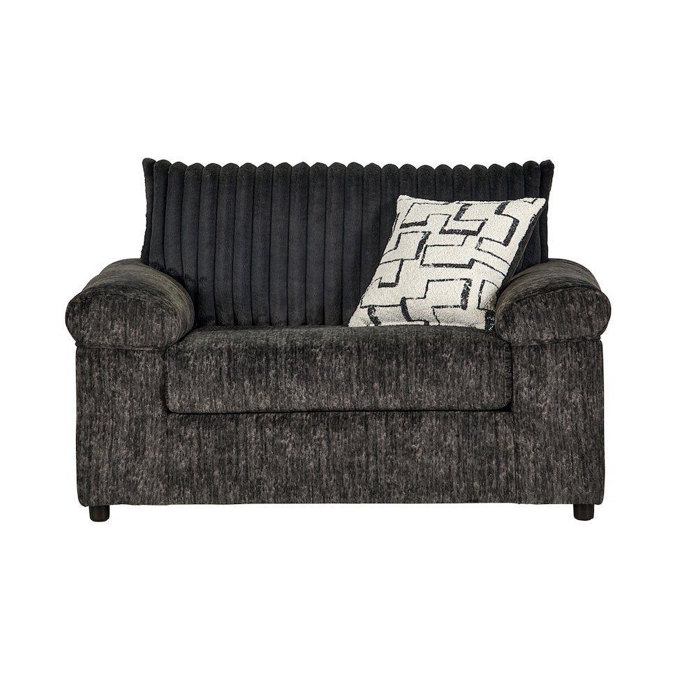 Nason Wide Wale Corduroy Cuddle Chair, Charcoal