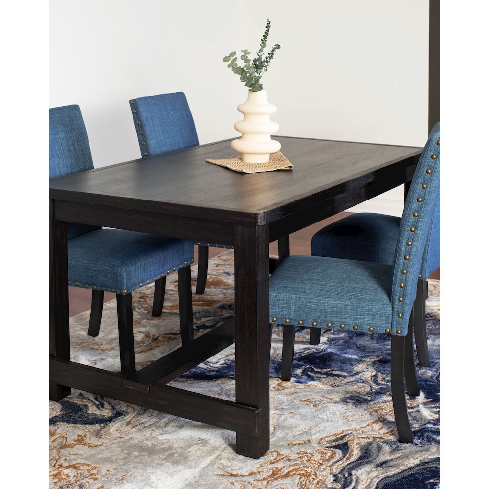 6-Piece Dining Set, Dining Table with 4 Stylish Chairs and a Bench, Blue