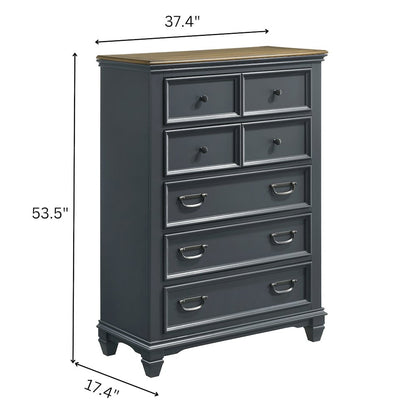 Clelane Wood Bedroom Set Panel Queen Bed, Dresser, Mirror, Nightstand, Chest