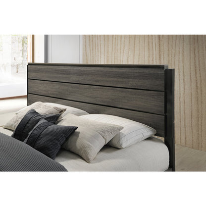 Grey Finish Wood Bed Room Set, King Bed, Dresser, Mirror, Night Stand, Chest
