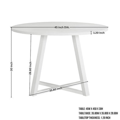 Durban 5-Pc Round Dining Set, Trestle Dining Table with 4 Boucle Chairs