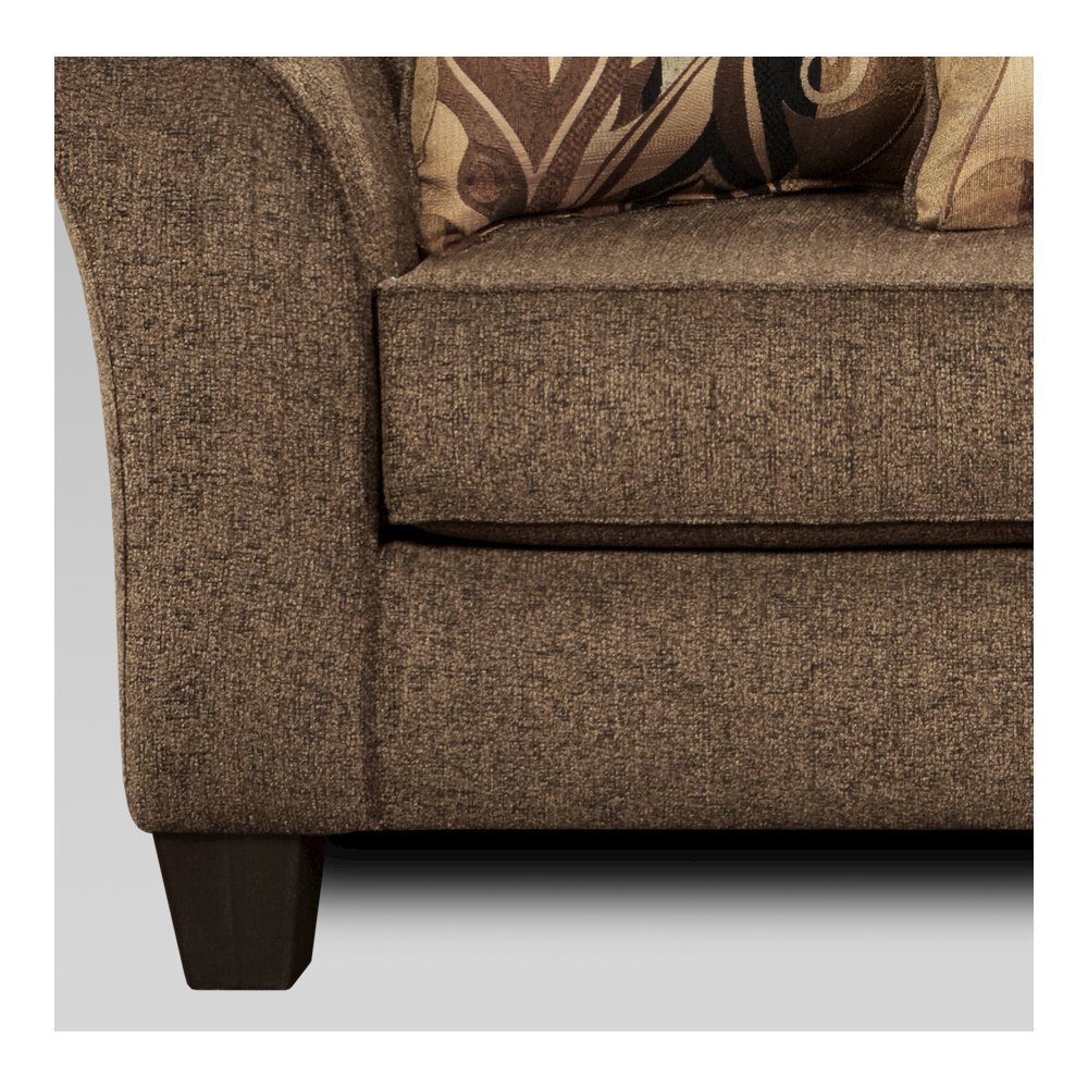 Camero Cafe Fabric Pillowback Sofa and Loveseat Set