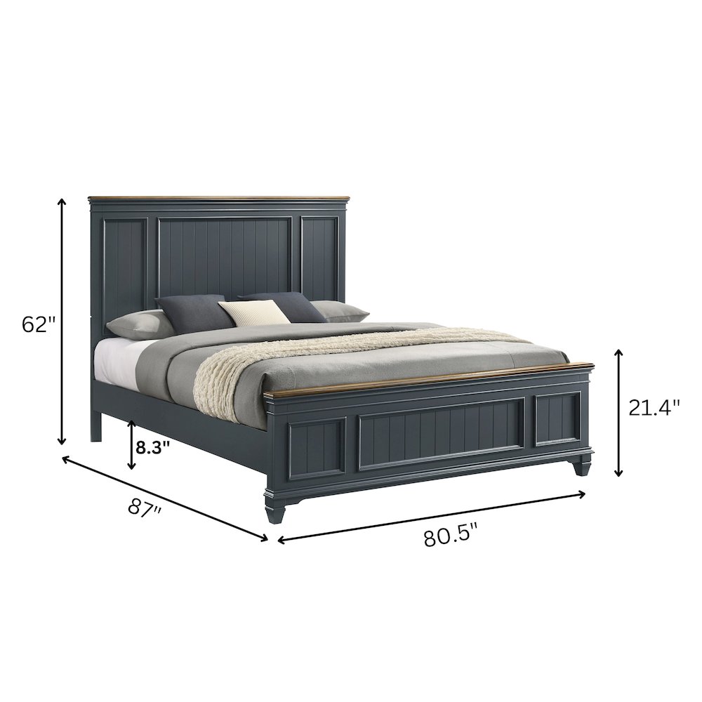 Clelane Wood Bedroom Set Panel King Bed, Dresser, Mirror, and Two Nightstands