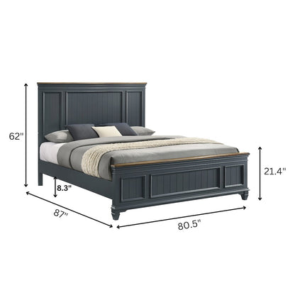 Clelane Wood Bedroom Set Panel King Bed, Dresser, Mirror, and Two Nightstands