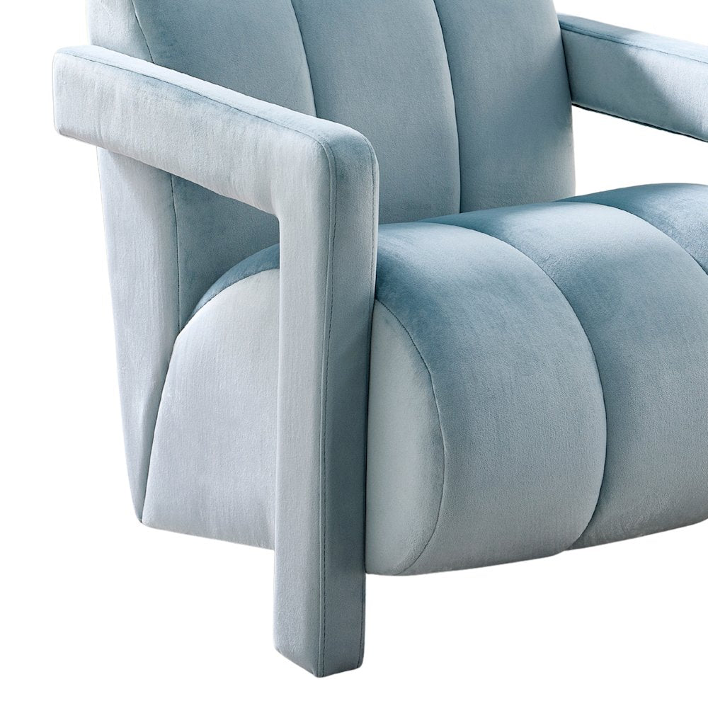 Velmor Contemporary Velvet Accent Armchair, Blue