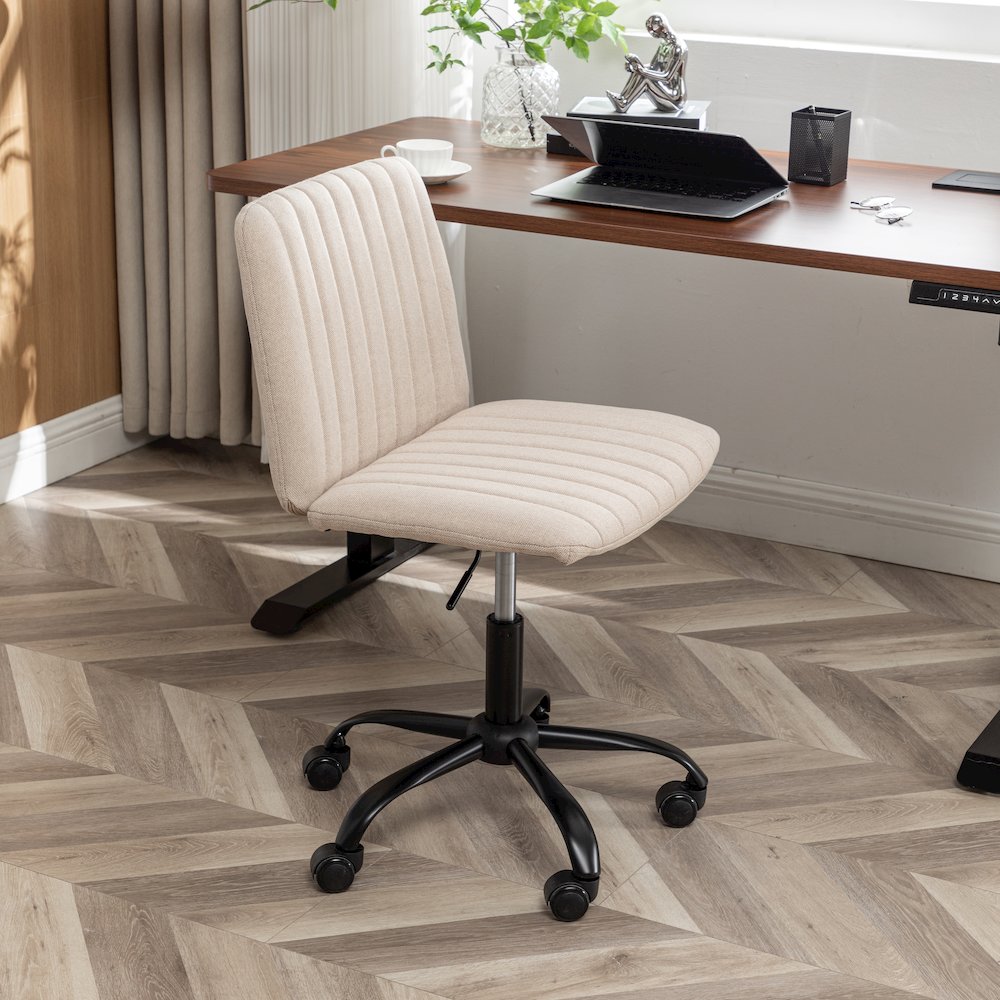 Masar Fabric Swivel Office Chair, Beige