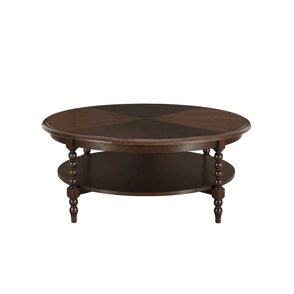 Round Coffee Table with Shelf