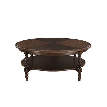 Round Coffee Table with Shelf