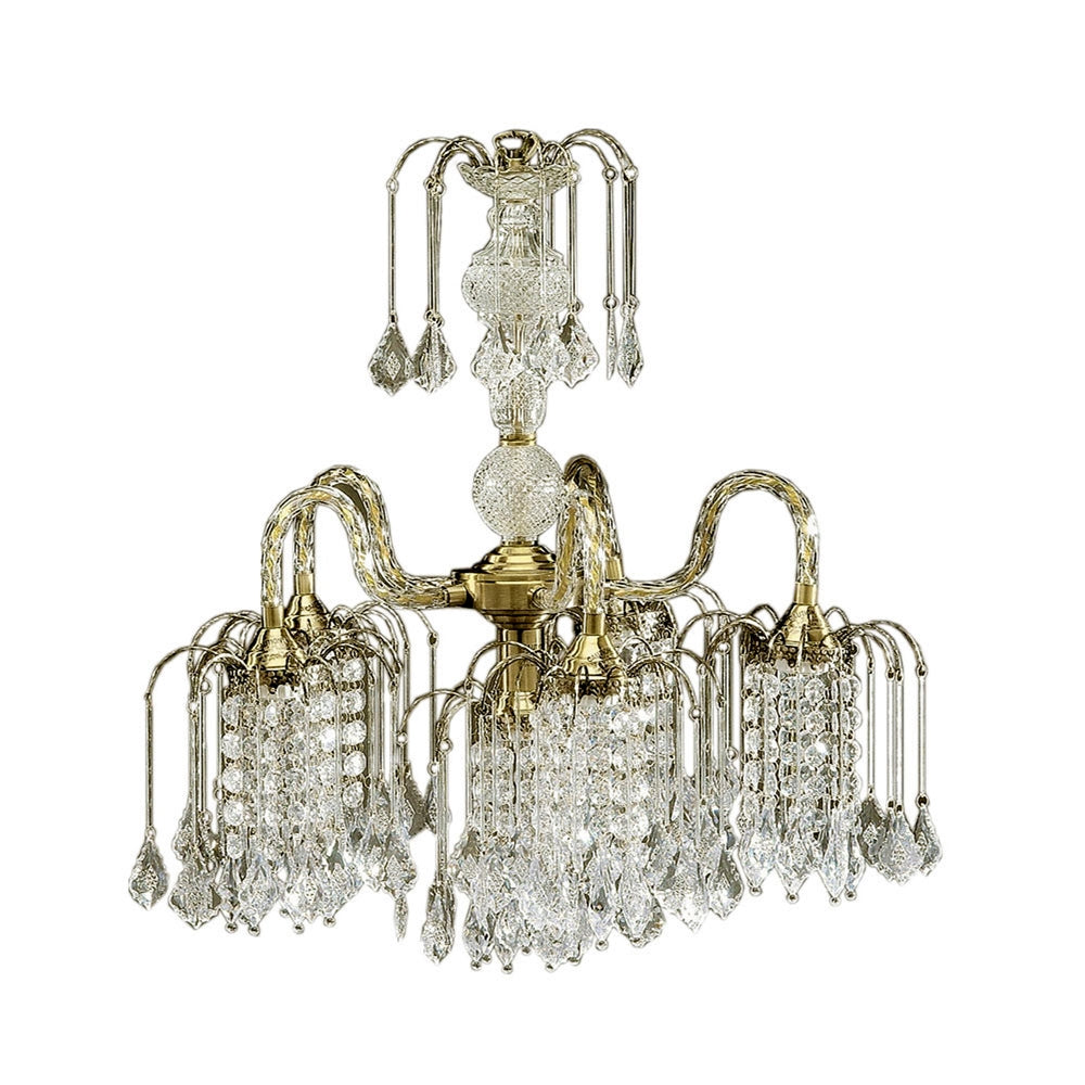 25"H Antique Brass Finish Chandelier