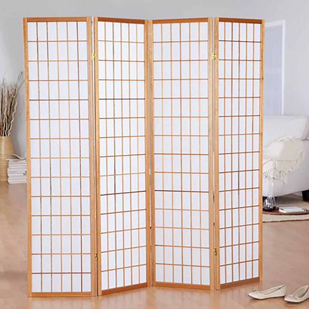 4-Panel Room Divider - Natural