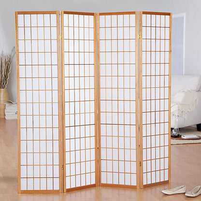 4-Panel Room Divider - Natural
