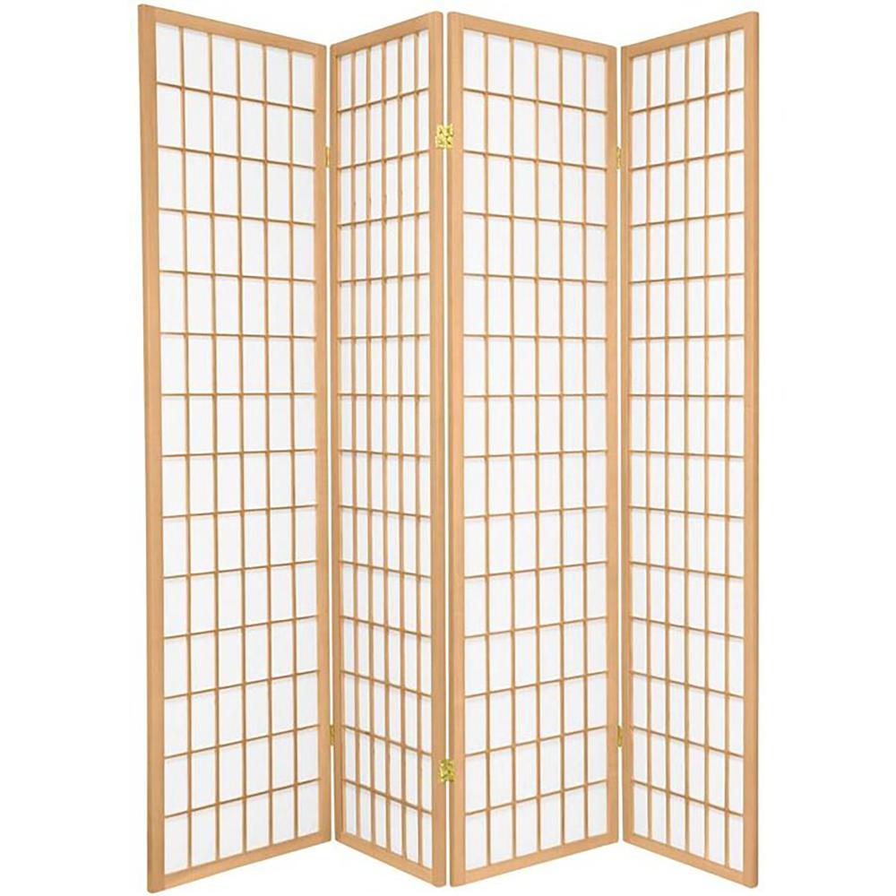 4-Panel Room Divider - Natural
