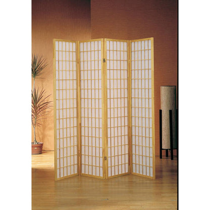 4-Panel Room Divider - Natural