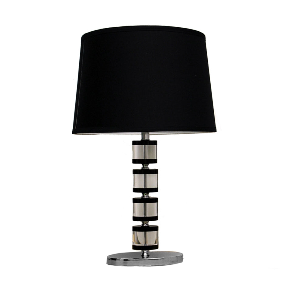 24"H Oval Crysal Black/Clear Table Lamp