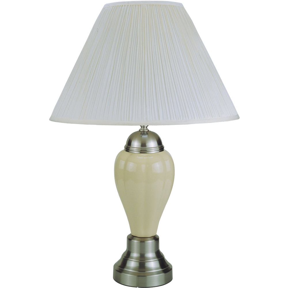 27" Ceramic Table Lamp - Silver/ Ivory