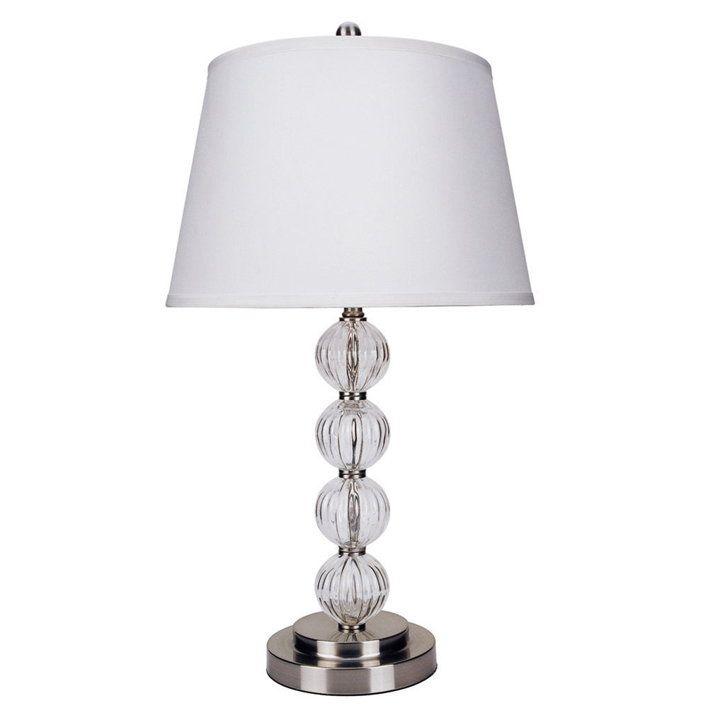 Glass Table Lamp - Satin Nickel (28.5")