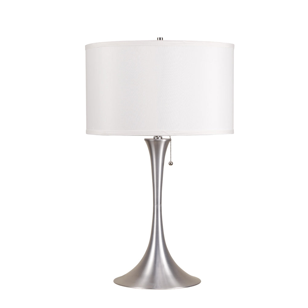 27H Brush Silver Retro Table Lamp