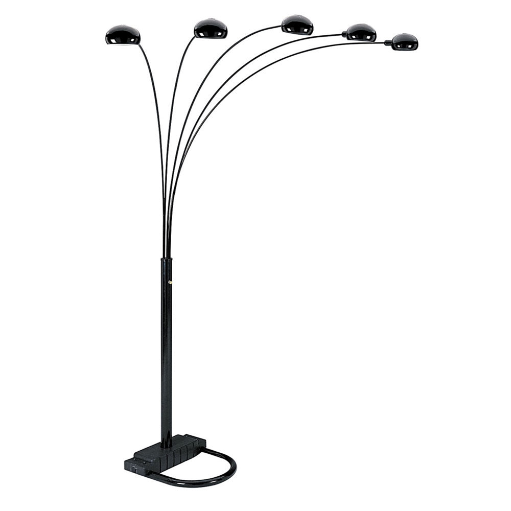 84"H 5 Arms Arch Floor Lamp - Black
