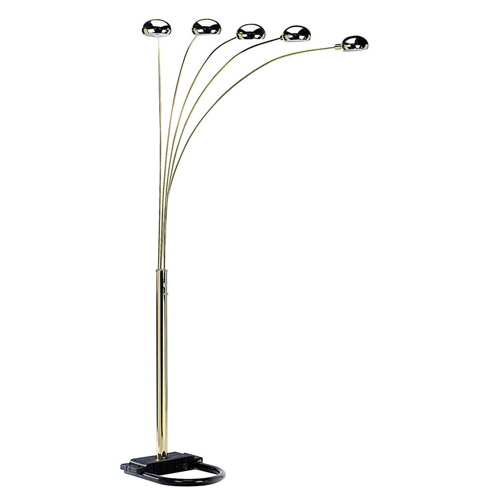 84"H 5 Arms Arch Floor Lamp - Polish Brass