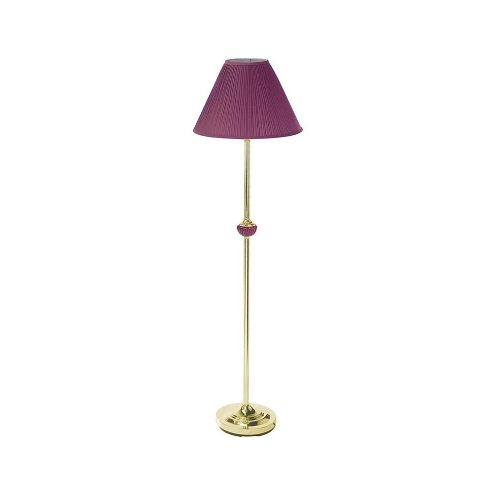 60"H Burgundy Ceramic/Brass Floor Lamp