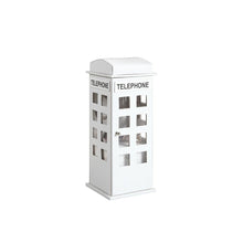 11.5" In British White Telephone Booth Leather Jewelry Box