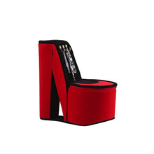 9" In Red Velvet High Heel Shoe Display W/ Hooks Jewelry Box