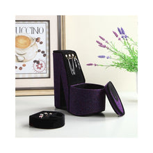 9" In Purple Iridescent Velvet High Heel Shoe Display W/ Hooks Jewelry Box