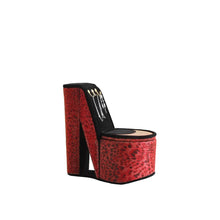 9" In Leopard Iridescent Print High Heel Shoe Display W/ Hooks Jewelry Box