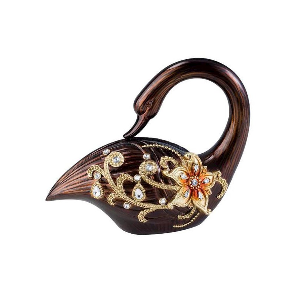 9.5''H Laurel Topaz Swan Décor