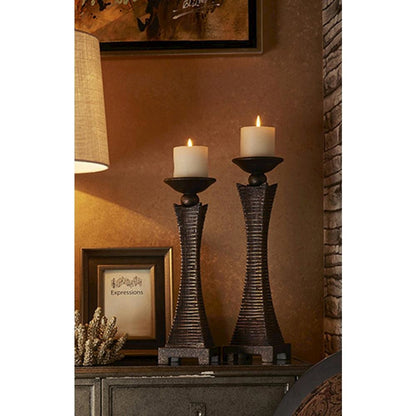 15.75", 17.5" Kayan Candleholder Set