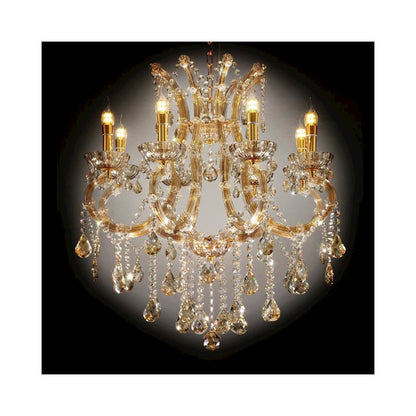 30" Gallant Cognac Crystal 8-Lights Led Hard-Wired Ceiling Lamp