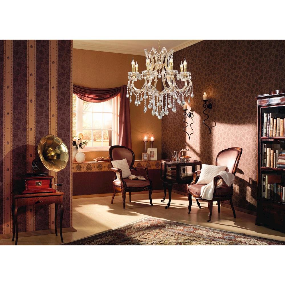 30" Gallant Cognac Crystal 8-Lights Led Hard-Wired Ceiling Lamp