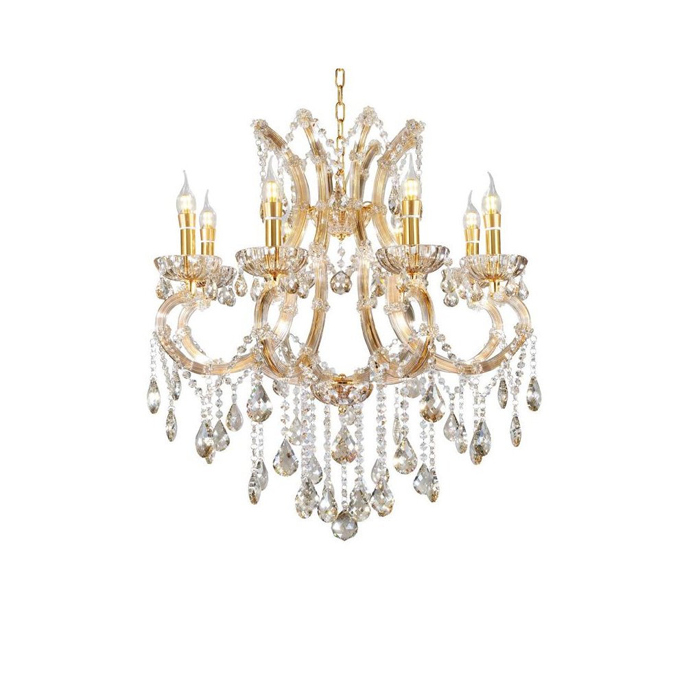 30" Gallant Cognac Crystal 8-Lights Led Hard-Wired Ceiling Lamp