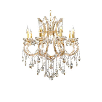 30" Gallant Cognac Crystal 8-Lights Led Hard-Wired Ceiling Lamp