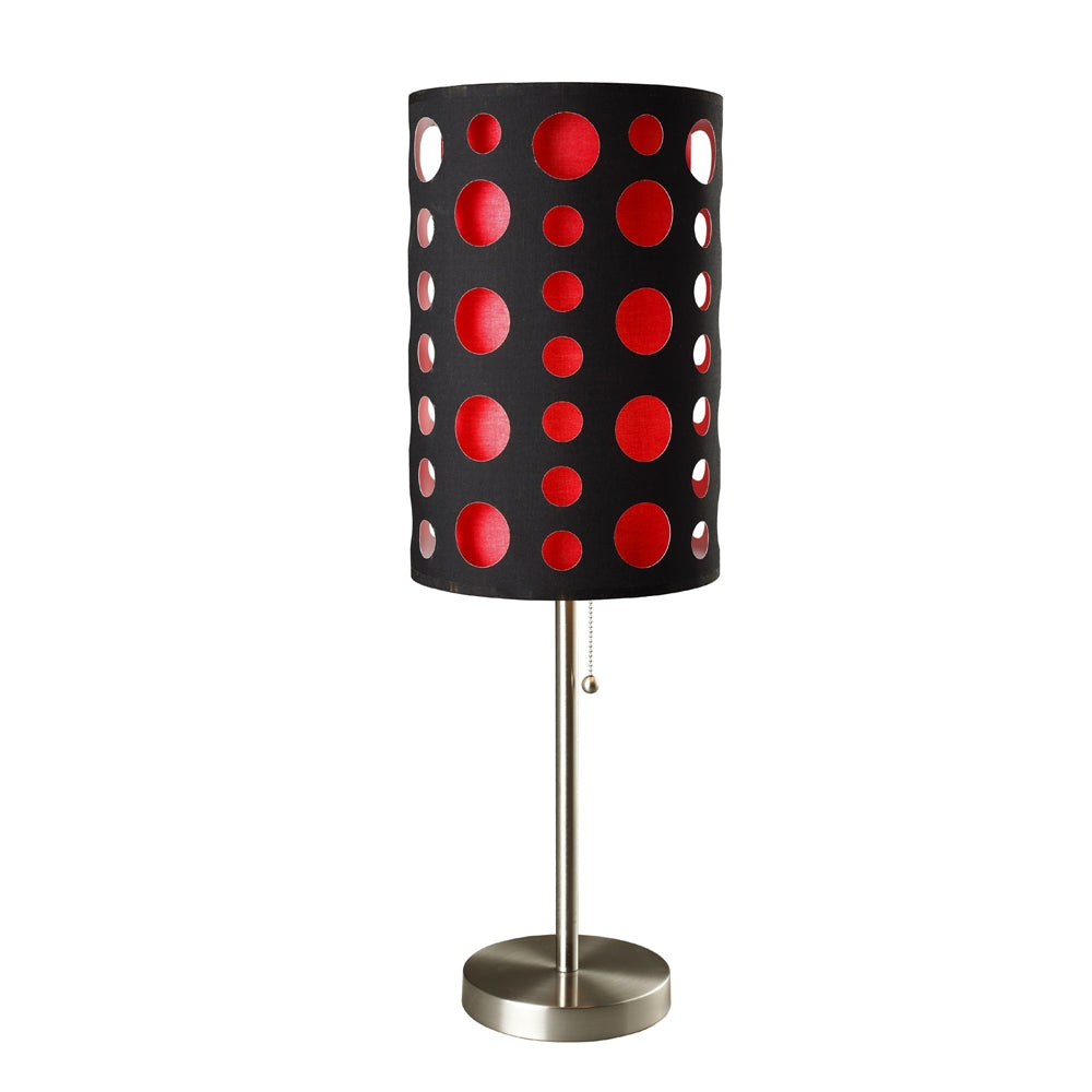 33"H Modern Retro Black-Red Table Lamp