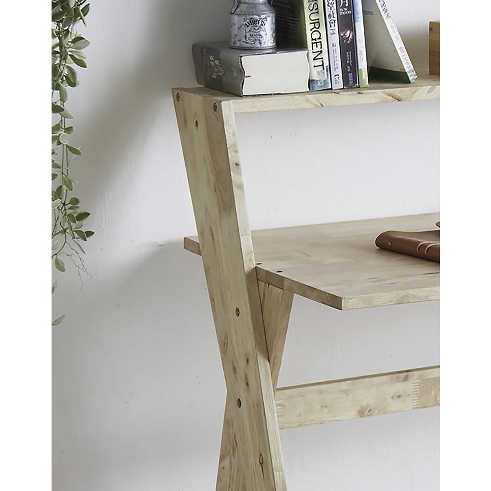 37.5" In Mid Century Crisscross Study Desk - Natural