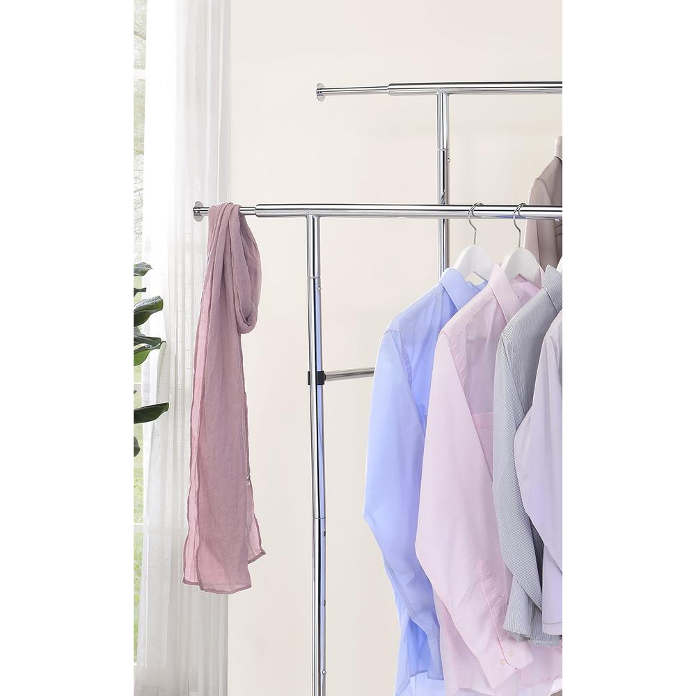 65"In Dual Bar Adjustable Industrial Garment Rack