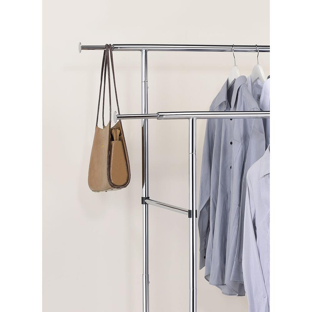 65"In Dual Bar Adjustable Industrial Garment Rack